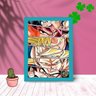 Quadro Decorativo Goku Dragon Ball com Moldura e Vidro 25X33:Azul - 1