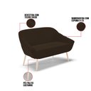 Ver imagem 5 de Kit 01 Namoradeira 02 Lugares e 02 Poltronas Giovana Suede Pés Palito Natural - D’Rossi - Marrom