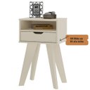 Ver imagem 6 de Mesa de Apoio Lateral Vip com Gaveta e Nicho Off White