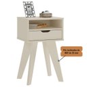 Ver imagem 4 de Mesa de Apoio Lateral Vip com Gaveta e Nicho Off White
