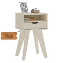 Ver imagem 7 de Mesa de Apoio Lateral Vip com Gaveta e Nicho Off White