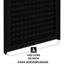 Ver imagem 3 de Porta de Alumínio de Giro Laminada Ventilada 215x95cm Lucasa Ideale Abertura Esquerda Preto