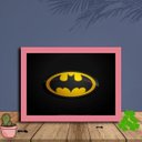 Ver imagem 1 de Quadro Decorativo Batman Símbolo com Moldura e Vidro 25X33:Rosa
