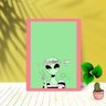 Quadro Decorativo Alien Da Paz com Moldura e Vidro 25X33:Rosa - 1