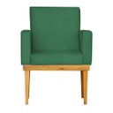 Ver imagem 1 de Kit 2 Poltronas Bella Luxo Base de Madeira Maciça Recepção - Veludo Verde