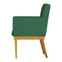 Ver imagem 3 de Kit 2 Poltronas Bella Luxo Base de Madeira Maciça Recepção - Veludo Verde