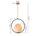 Ver imagem 4 de Lustre Pendente Bravalumi Daire Globo E27 Bivolt Rose Gold