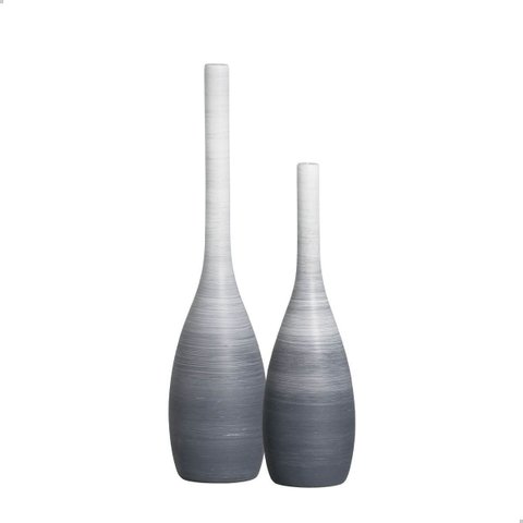 Dupla de Vasos de Cerâmica Garrafas Tulipa para Decoração Colorido