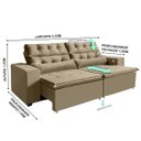 Ver imagem 5 de Sofá Usb, 4 Lugares América 252 Cm Tecnologia Carregamento 3 Portas Cor Castor