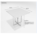 Ver imagem 2 de Conjunto Mesa de Jantar Quadrada Branca 4 Cadeiras Estofado Riviera Industrial Branco