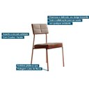 Ver imagem 3 de Cadeira Sala de Jantar Neo 1740 Kit 4 Uni Rose-linho Areia-courano Caramelo - Carraro