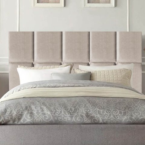 Cabeceira Poliana Cama Box Solteiro 100 Cm Suede Bege