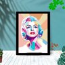 Quadro Decorativo Marilyn Monroe Ink com Moldura e Vidro Sala:Preto - 1