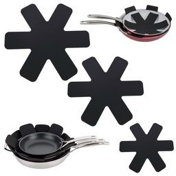 Kit 3 Pçs Protetor Panela Frigideira Travessas Anti Risco p Guardar Empilhado e não riscar Feltro - 1