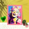 Quadro Decorativo Marilyn Monroe Ink 2 com Moldura e Vidro:Rosa - 1