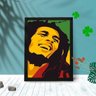 Quadro Decorativo Bob Marley Jamaica com Moldura e Vidro Sala:Preto - 1