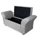 Ver imagem 4 de Kit Cabeceira Geovana + Calçadeira Baú Veneza King Size 195cm Suede - Ecotec Decor:Cinza