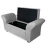 Kit Cabeceira Geovana + Calçadeira Baú Veneza King Size 195cm Suede - Ecotec Decor:Cinza - 4