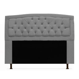 Kit Cabeceira Geovana + Calçadeira Baú Veneza King Size 195cm Suede - Ecotec Decor:Cinza - 2