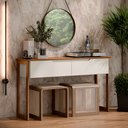 Ver imagem 5 de Aparador Buffet Sala Flow Eros 2 Portas com Pés de Madeira com Freijó - Rede Móveis