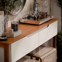 Ver imagem 3 de Aparador Buffet Sala Flow Eros 2 Portas com Pés de Madeira com Freijó - Rede Móveis