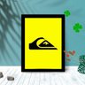 Quadro Decorativo Quiksilver Yellow com Moldura e Vidro 25X33:Preto - 1