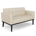 Ver imagem 6 de Sofá Namoradeira e 1 Poltrona Base Madeira Preto Ana Veludo Luxo Off White - Ibiza