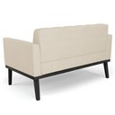 Ver imagem 5 de Sofá Namoradeira e 1 Poltrona Base Madeira Preto Ana Veludo Luxo Off White - Ibiza