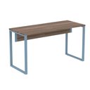 Ver imagem 1 de Mesa Escritório P25 Tub Pandin 120 Cm (larg) Tampo Mdp Walnut Pé Aço Tubular Azul Dali