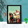 Quadro Decorativo Gta Franklin Dog com Moldura e Vidro 25X33:Preto - 1