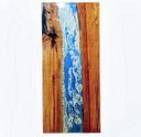 Ver imagem 5 de Mesa em Madeira de Lei e Resina Epóxi até 8 Lugares Tema "ondas do Mar " Craft Wood Mesa de 8 Lugare