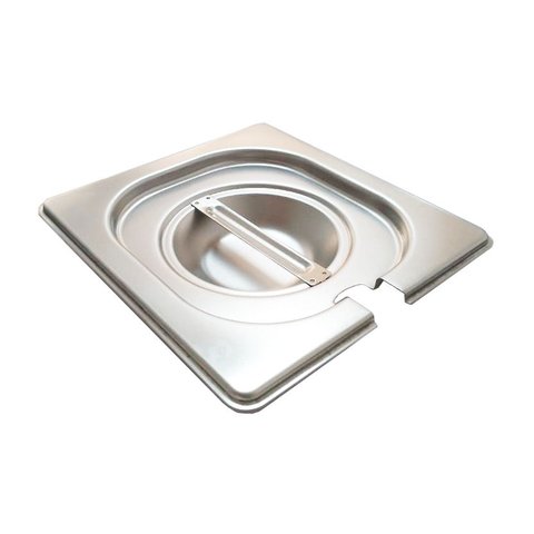 CONJ 3 TAMPAS 1/6 Em INOX Com ABERTURA Para Colher e Conchas Para CUBAS Em INOX 1/6 Originais ZAHAV 
