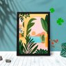 Quadro Decorativo Paisagem Abstrato com Moldura e Vidro 25X33:Preto - 1