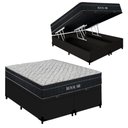 Ver imagem 2 de Cama Box Baú King Royal Air Molas Ensacadas Sintético Preto Royal