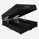 Ver imagem 1 de Cama Box Baú King Royal Air Molas Ensacadas Sintético Preto Royal