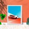 Quadro Decorativo Skyline Car com Moldura e Vidro 25X33 Sala:Branco - 1