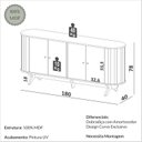 Ver imagem 3 de Buffet Aparador Curvo com Canto Arredondado 180cm 4 Portas 100% MDF Off White