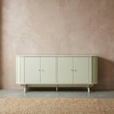 Ver imagem 1 de Buffet Aparador Curvo com Canto Arredondado 180cm 4 Portas 100% MDF Off White