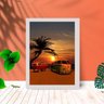 Quadro Decorativo Kombi Palmeira com Moldura e Vidro Quarto:Branco - 1
