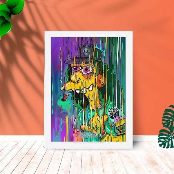 Quadro Decorativo Otto Simpsons Drop Moldura e Vidro 25x33:Branco - 1