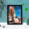 Quadro Decorativo Girl Tattoo Beach com Moldura e Vidro 25X33:Preto - 1