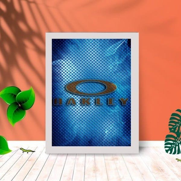 Quadro Decorativo Okl Ellipse Blue com Moldura e Vidro:Branco - 1