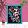 Quadro Decorativo Catrina Design com Moldura e Vidro 25X33:Azul - 4