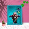 Quadro Decorativo Carl Fredricksen com Moldura e Vidro 25X33:Azul - 1