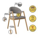 Ver imagem 2 de Kit 2 Cadeiras para Mesa de Jantar Moderna Linho - Balaqui Cor:grafite