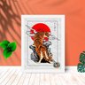 Quadro Decorativo Tigre Japão com Moldura e Vidro 25X33:Branco - 1