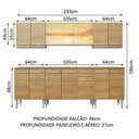 Ver imagem 4 de Armário de Cozinha Completa 233cm Rustic Emilly Fire Madesa 03