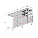 Ver imagem 3 de Balcão de Cozinha em Aço 160cm 4 Ptas 2 Gav Bella Bertolini - Grafite/branco