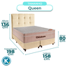 Cama Box + Colchão Queen Ortobom Molas Ensacadas Airtech + Cabeceira Estofada - 3