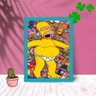 Quadro Decorativo Homer Simpson Bêbado com Moldura e Vidro:Azul - 1